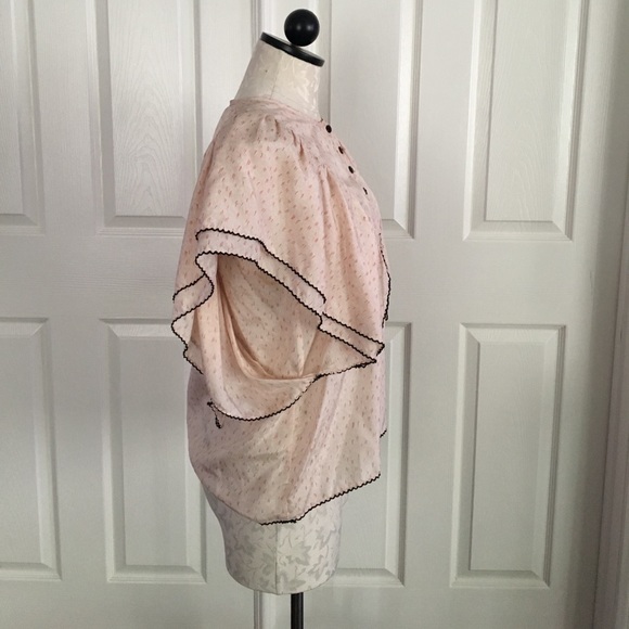 Chelsea Flower Pink Blouse Cape Sleeves - Picture 2 of 5